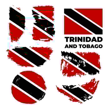Trinidad and Tobago flag set in grunge style. Patriotic background. National flag of Trinidad and Tobago vector illustration. Vector stock illustration