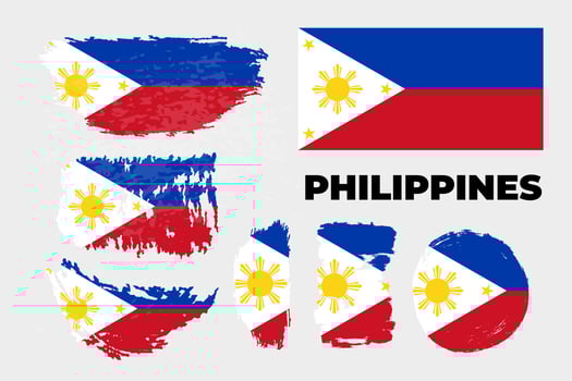 Flag of the Philippines, Republic of the Philippines. Template for award design, an official document with the flag of the Philippines. Bright, colorful vector illustration. Vector illustration