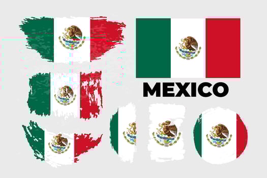 Flag of Mexico, United Mexican States. Template for award design, an official document with the flag of Mexico. Bright, colorful vector illustration. Vector illustration