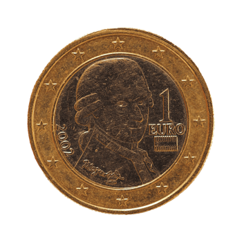 1 euro coin, European Union, Austria transparent PNG