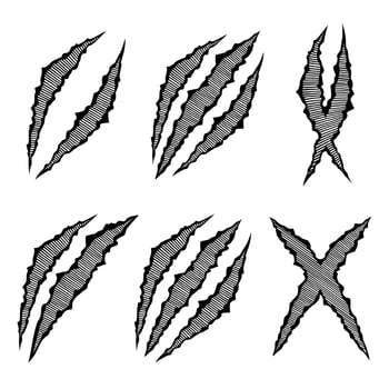 Claw Slash Marks Clipart vector