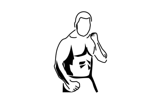 A Muaythai fighter posing vector illustration