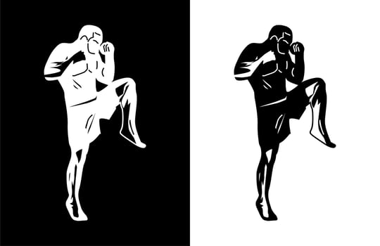 A Muaythai fighter posing vector illustration