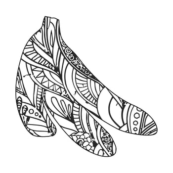 Mandala Banana Coloring Page For Kids vector