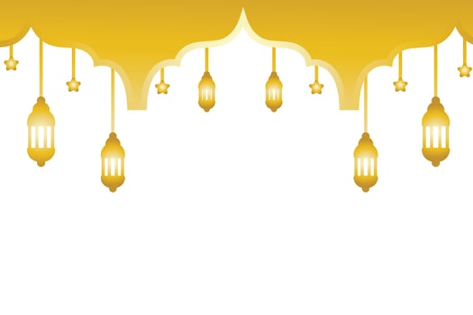 Ramadan Kareem greeting design Islamic with lantern, star, and moon. vector art illustration