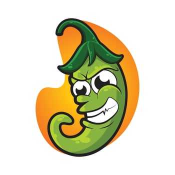 Jalapeno chili cartoon character vector