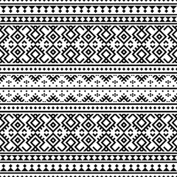 Ikat Ethnic Seamless Pattern texture design vector in black white color