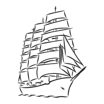 sailing ship vector sketch
