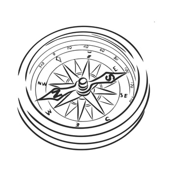 compass vector sketch