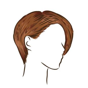 women's hairstyle vector sketch