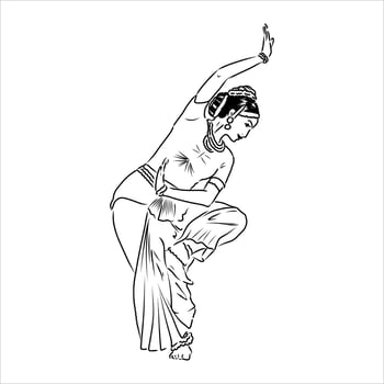indian dance vector sketch