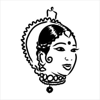 indian dance vector sketch