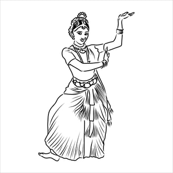 indian dance vector sketch