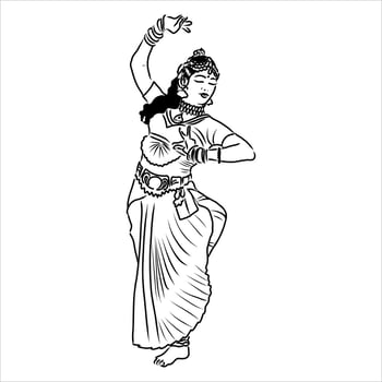 indian dance vector sketch