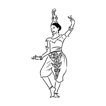 thai dance vector sketch
