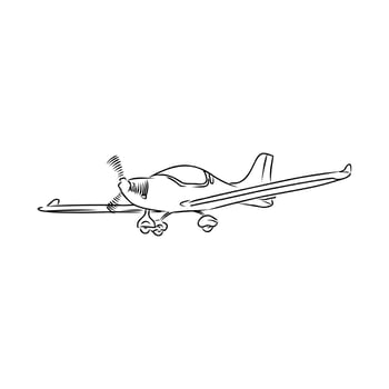 light-engine aircraft vector sketch