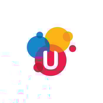 Dots Letter U Logo. U Letter Design Vector with Dots.