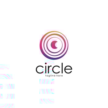 Abstract eye logo. Corporate identity design element. Retina circle scanner, personality eye identification, iris id lock logotype idea. Security, protect concept. Eye Vector icon.