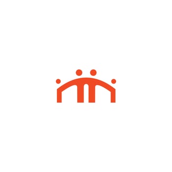 bridge people family together human unity logo vector icon
