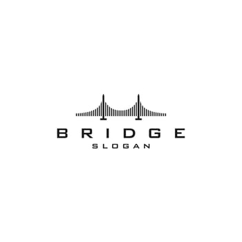 creative abstract bridge logo design template vector