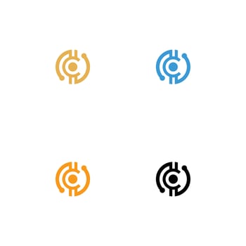 Crypto coin logo template. Vector Digital Money icon, Block chain, financial symbol.