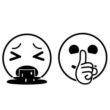 don't speak emoji outline illustration vector