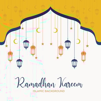 ramadhan kareem background mosque logo template vector icon symbol illustration design