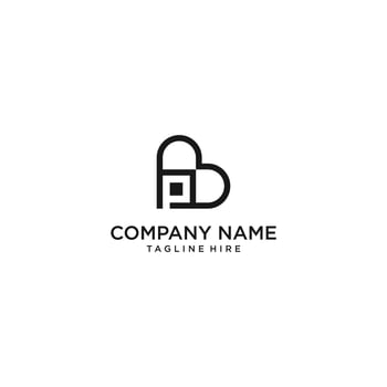 B P letter logo symbol Beautiful Vector Love Heart Logo Design