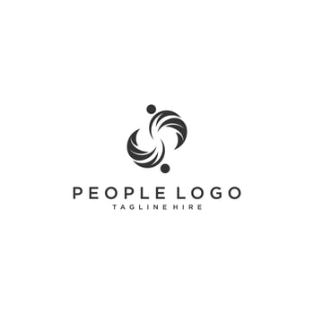 Creative people logo design template vector