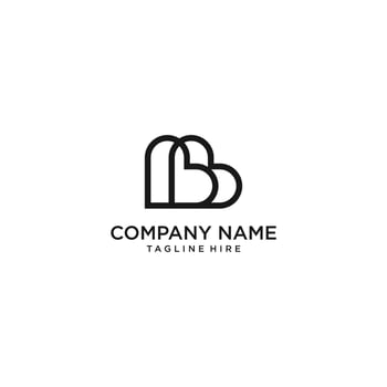 geometric love logo letter B design inspiration vector