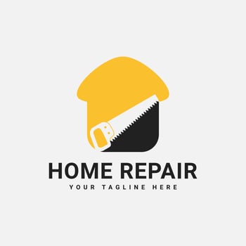 Simple and Clean Home Repair Logo Design Template vector