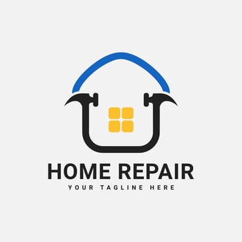 Simple Home Repair Logo Design vector