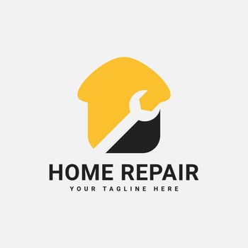 Simple and Clean Home Repair Logo Design Template vector