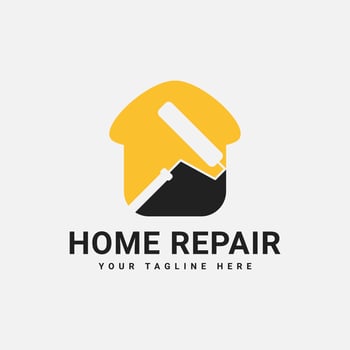 Simple and Clean Home Repair Logo Design Template vector
