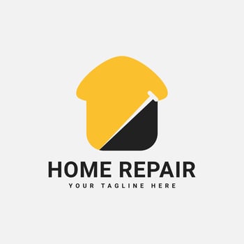 Simple and Clean Home Repair Logo Design Template vector