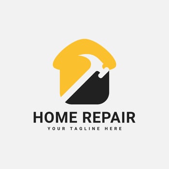 Simple and Clean Home Repair Logo Design Template vector