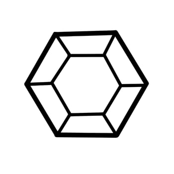 Diamond Charm Stone Hand drawn organic line Doodle vector