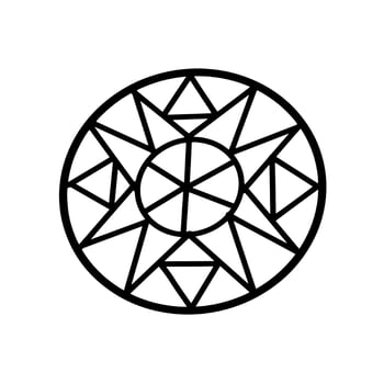 Diamond Charm Stone Hand drawn organic line Doodle vector