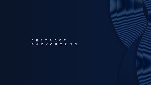 Abstract wavy lines on gradient dark blue background with space for text. Vector illustration