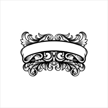engraving ribbon hand drawn illustration vector