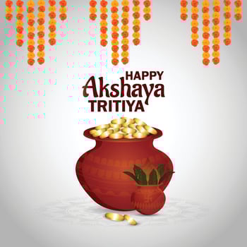 Indian festival happy akshaya tritiya celebration banner vector