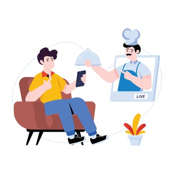Modern flat illustration of online chef vector