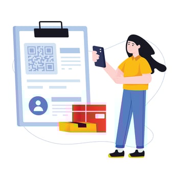 An illustration of check barcode in flat style vector