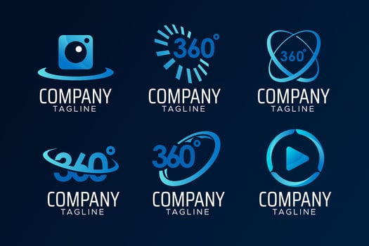 360 Degree Technology Logo Set vector