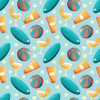 Summer seamless pattern. Repeat pattern. vector