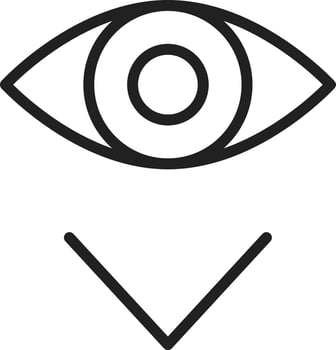 Look Down Line Icon vector