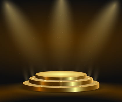 Realistic golden platform vector