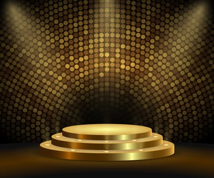 Realistic golden platform vector