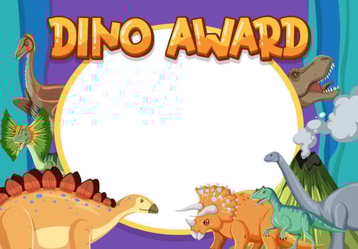 Banner template with dinosaur theme vector