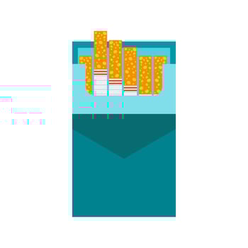 Packet of Cigarettes Flat Color Icon vector